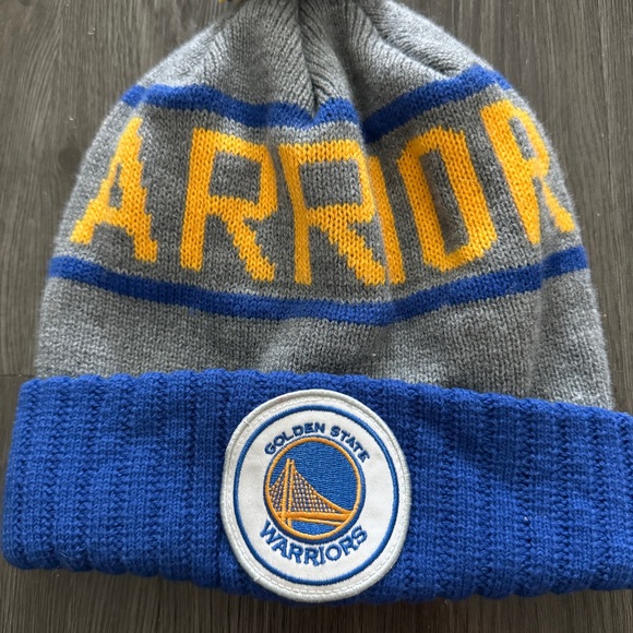 Lot of 2 Mitchell & Ness Golden State Warriors Beanie Adjustable Cap Embossed - Picture 9 of 13